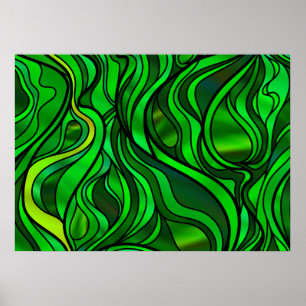 Affiche Verre vert Abstrait