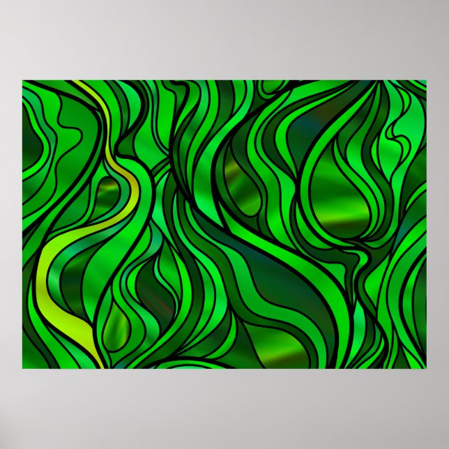 Affiche Verre vert Abstrait (Devant)