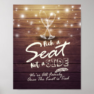 Affiche Verres à Champagne Mariage Choisissez un Siège et