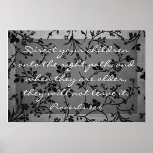 Affiche vers de bible au sujet de 22:6 de proverbes de