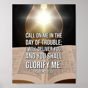 Affiche Vers de bible de 50:15 de psaume