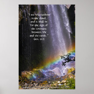 Affiche Vers de l'impression w/Scripture de cascade et