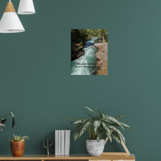 Affiche Vers de poésie de Rumi sur la rivière sauvage (Salon 1)