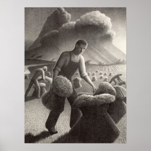 Affiche Vers la tempête par Grant Wood