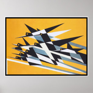 Affiche Vers le succès, Oiseaux, Abstrait, Géométrique, Ré