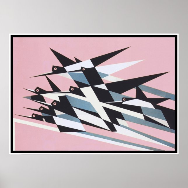 Affiche Vers le succès, Oiseaux, Abstrait, Géométrique, Ré (Devant)