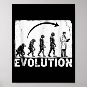 Affiche Vers l'évolution du médecin silhouette médicale