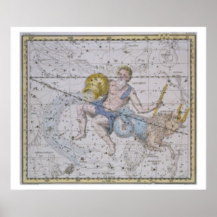 Affiche Verseau et Capricorne, "d'un atlas céleste",