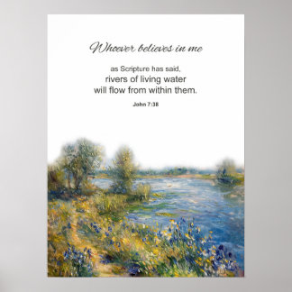 Affiche Verset Bible Jean 7:38 Quiconque Croit En Moi