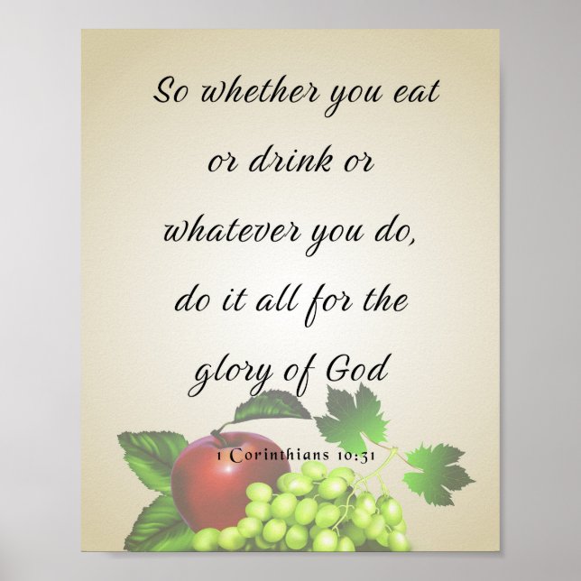 Affiche Verset biblique, 1 Corinthiens 10:31 (Devant)