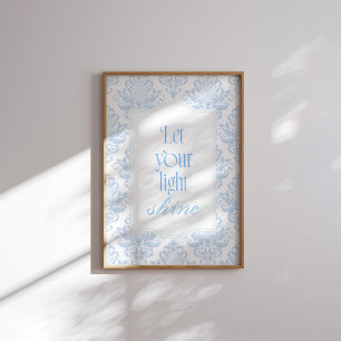 Affiche Verset biblique Blue Let Your Light Shine 