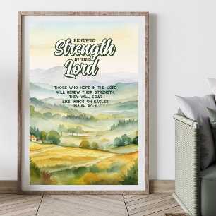 Affiche Verset biblique chrétien motivant d'Isaïe 40