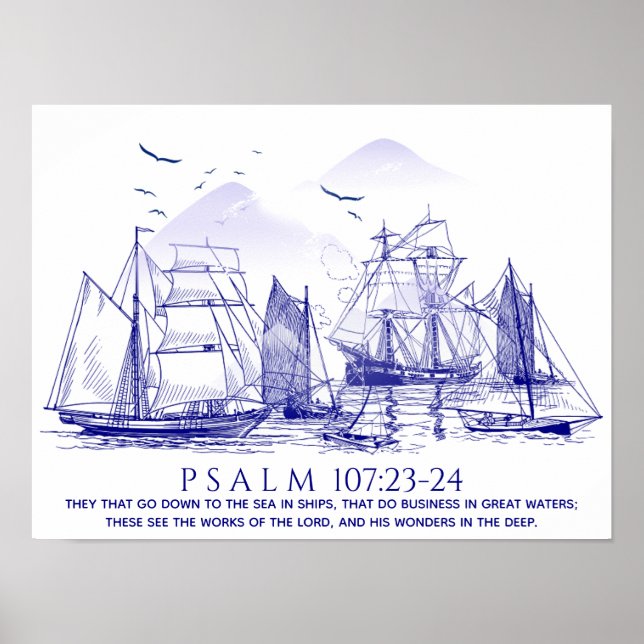 Affiche Verset biblique côtier (Devant)