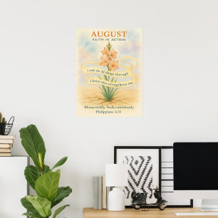 Affiche Verset biblique d'août Cygne Foi en action Chrétie