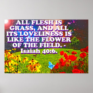 Affiche verset biblique d'Ésaïe 40:6.