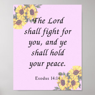 Affiche Verset biblique, Exode 14:14