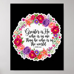 Affiche Verset biblique femme chrétienne Jésus Il est plus