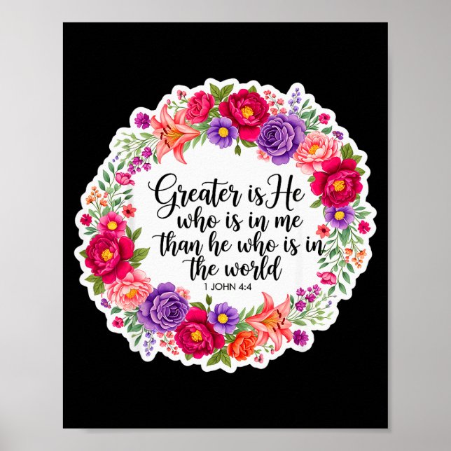 Affiche Verset biblique femme chrétienne Jésus Il est plus (Devant)