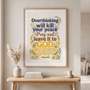 Affiche Verset biblique Foi chrétienne Typographie aquarel