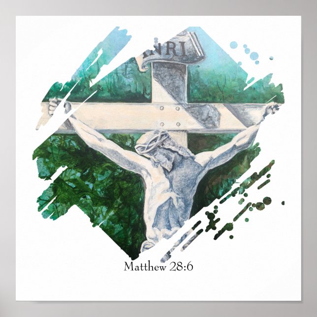 Affiche Verset biblique Il Est Ressuscité Foi (Devant)