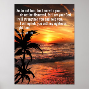 Affiche Verset biblique inspirant personnalisé Océan