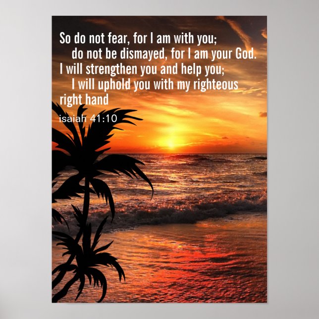 Affiche Verset biblique inspirant personnalisé Océan (Devant)