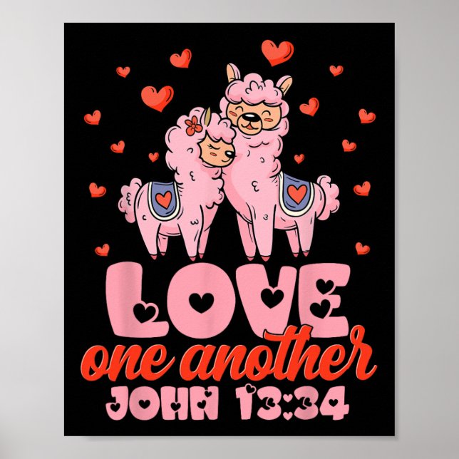 Affiche Verset biblique Jean 13&#  Lama Saint-Valentin ch (Devant)