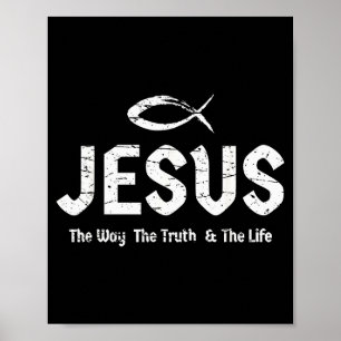 Affiche Verset biblique Jean 14_6 Jésus le chemin vérité &
