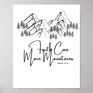 Affiche Verset biblique La foi peut déplacer des montagnes