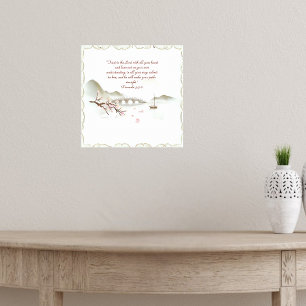 Affiche Verset biblique personnalisable Misty Blossom Cros