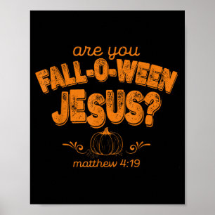 Affiche Verset de Jésus citrouille chrétien automne