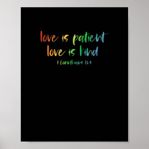 Affiche Verset de la Bible chrétienne L'amour est patient