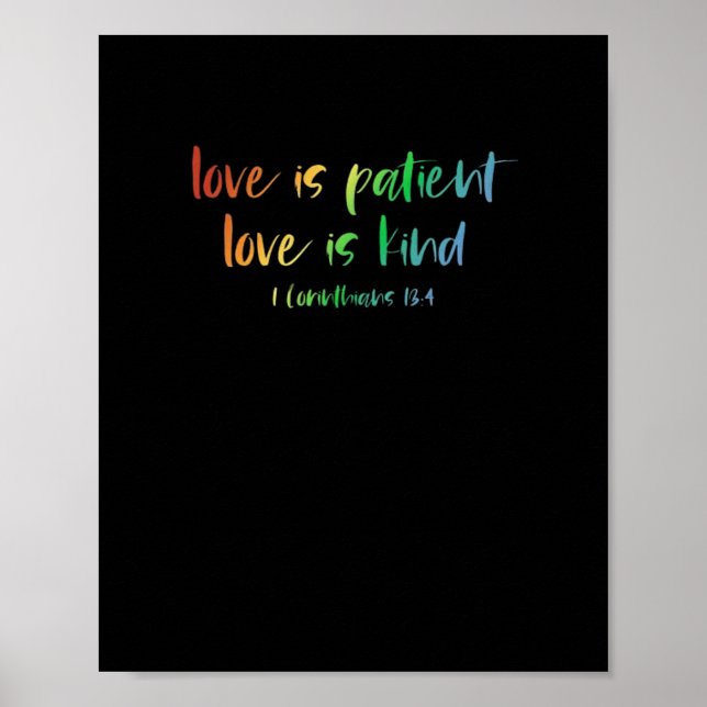Affiche Verset de la Bible chrétienne L'amour est patient  (Devant)