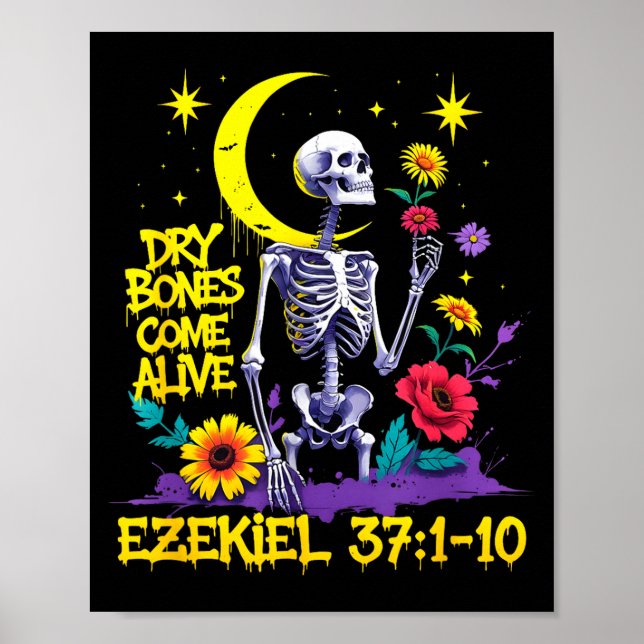 Affiche Verset de la Bible chrétienne Les os secs revienne (Devant)