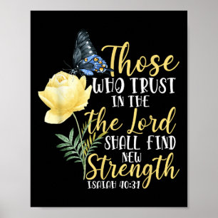 Affiche Verset de la Bible chrétienne Papillon Rose Fleur 