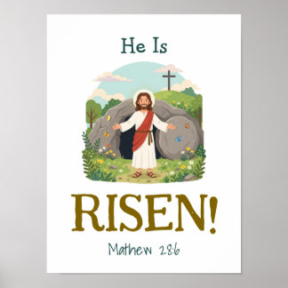 Affiche Verset de la Bible de Pâques pour enfants Écriture