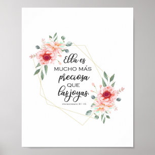 Affiche verset de la Bible espagnole Proverbios 31:10