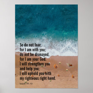 Affiche Verset de la Bible Inspirant Personnalisé de Plage