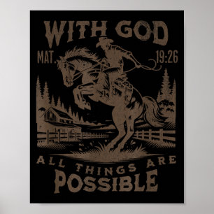 Affiche Verset de l'Écriture Sainte de la Bible Cowboy Wes