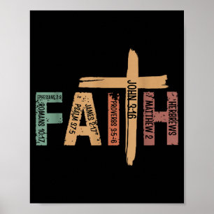 Affiche Versets bibliques inspirants chrétiens de foi Reli