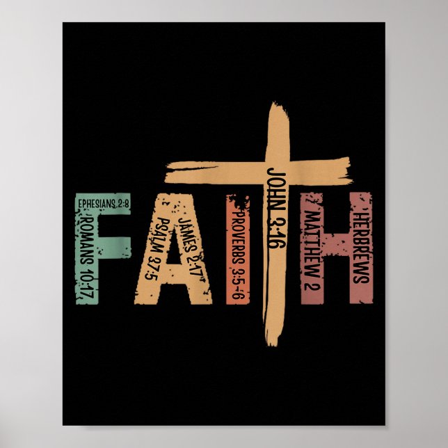 Affiche Versets bibliques inspirants chrétiens de foi Reli (Devant)