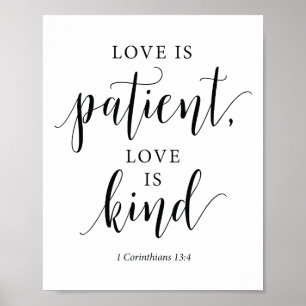 Affiche Versets bibliques - l'amour est le patient l'amour