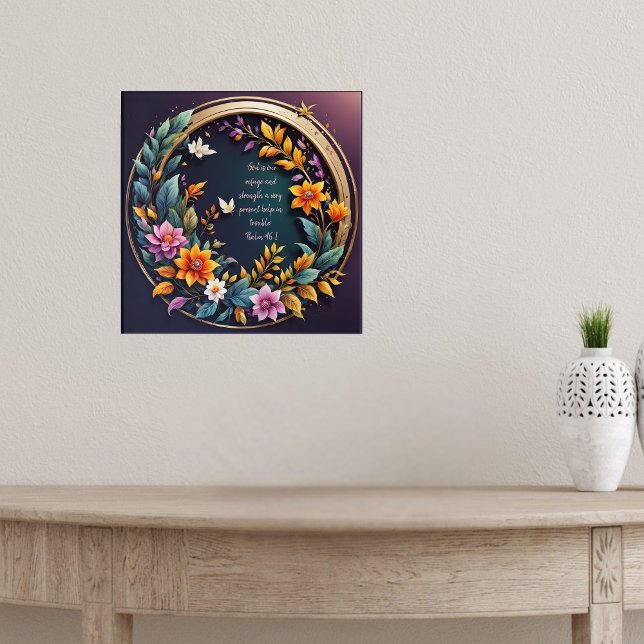 Affiche Versets de la Bible à cadre floral Arrière - plan  (Créateur téléchargé)