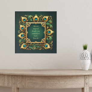 Affiche Versets de la Bible Vertes et Verres Verres Peacoc