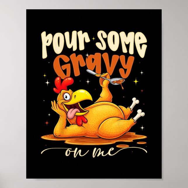 Affiche Versez de la sauce sur moi drôle de dîner de Thank (Devant)