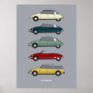 Affiche Version couleur de la collection Citroen DS
