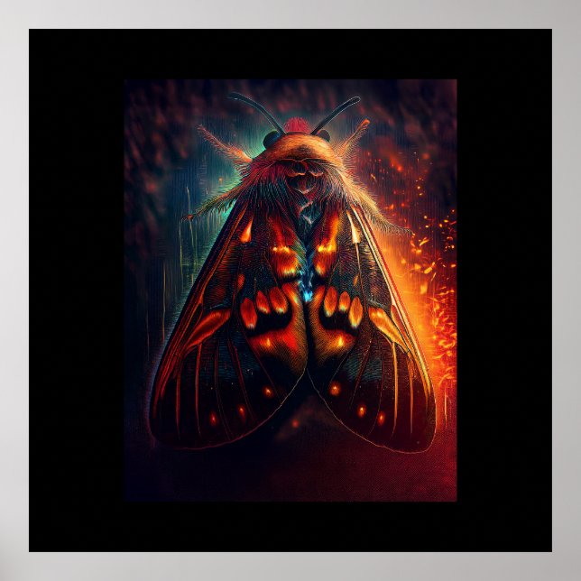 Affiche Version Fantastique D'un Papillon Tigre Au Visage  (Devant)