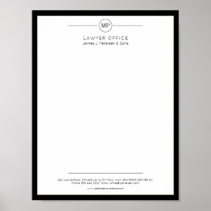Affiche Version imprimable en-tête de bureau moderne