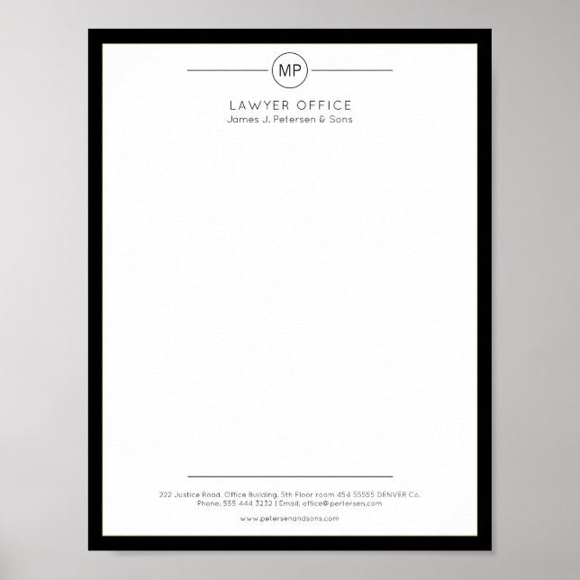 Affiche Version imprimable en-tête de bureau moderne (Devant)