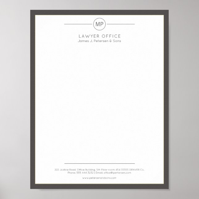Affiche Version imprimable en-tête de bureau moderne (Devant)